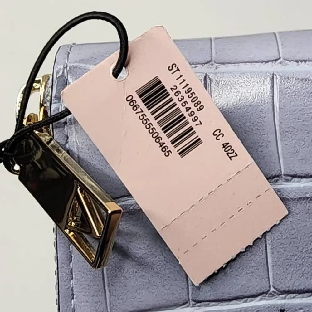 Victoria's Secret The Victoria Wallet Limited Edition Skyflower Blue Croc Pebble - Picture 9 of 10